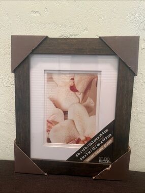 #2321*”8x10”Studio Decor Dark Brown Wood Frame with White Double Mat